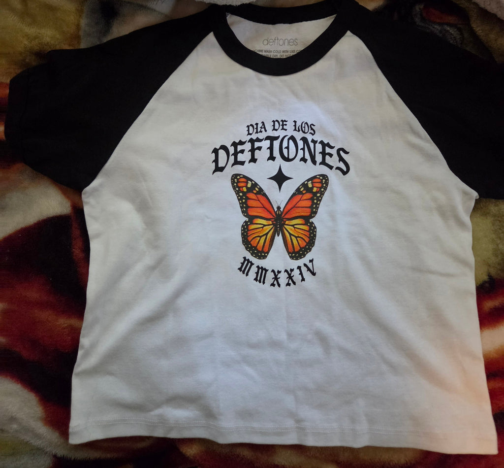 Dia De Los Deftones Raglan Crop Tee
