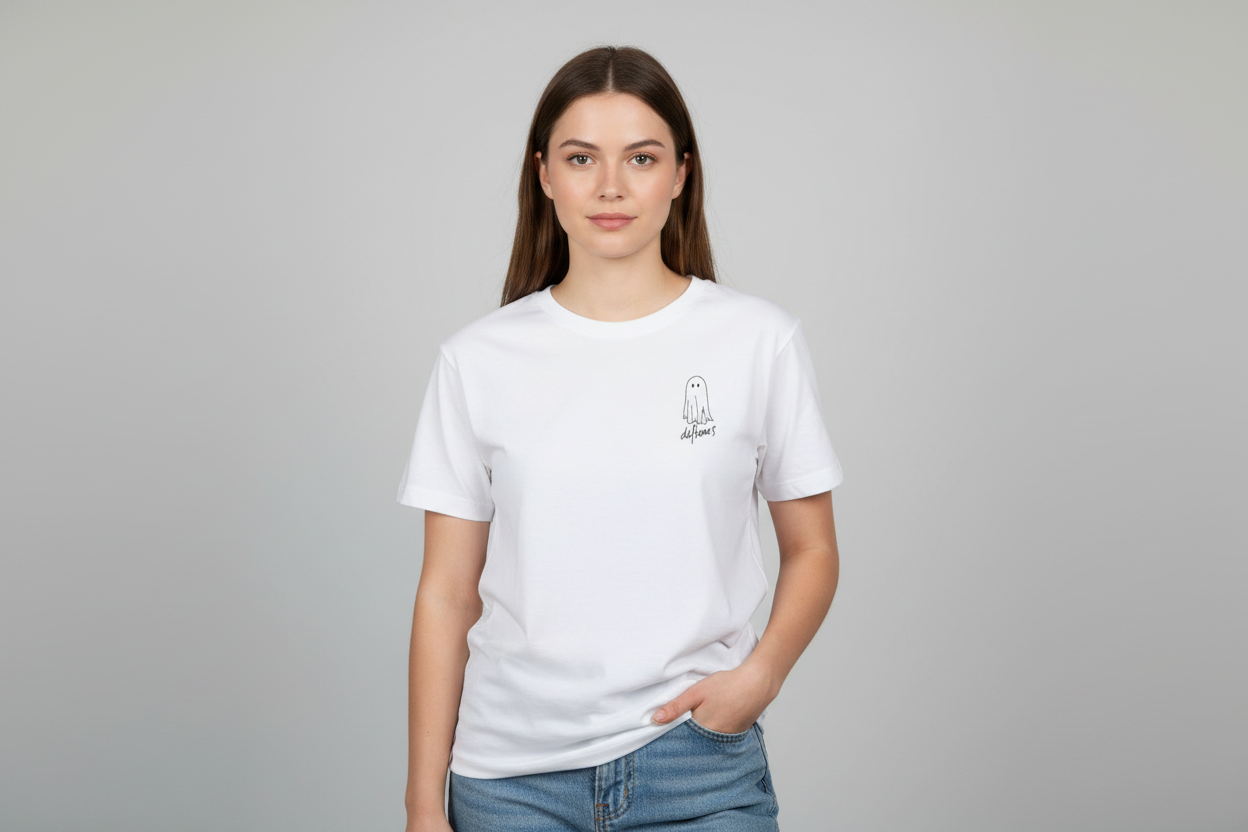 Deftones ghost tee on model