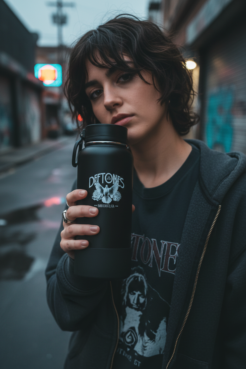 Deftones Water Bottle Model Shot