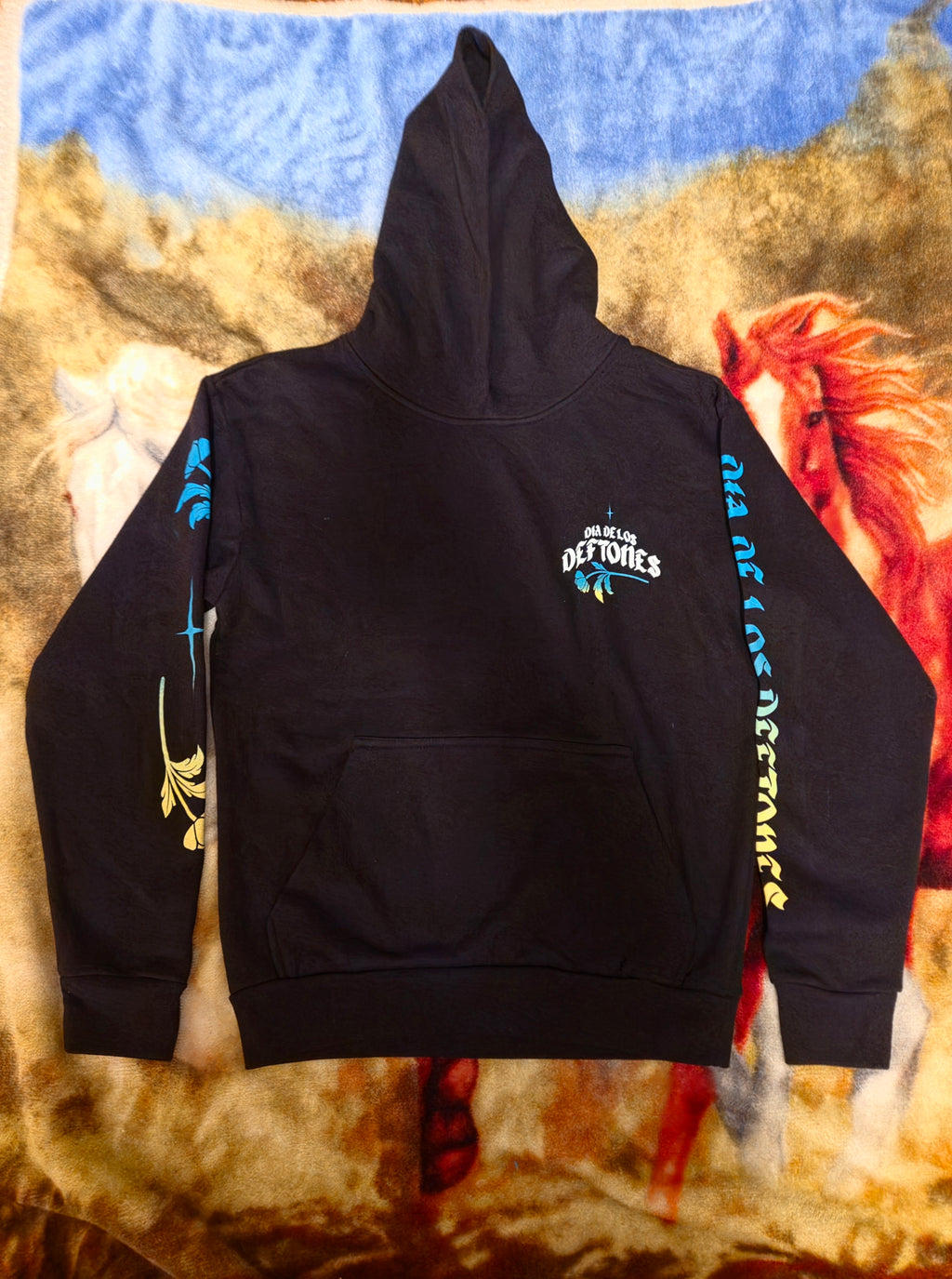 Dia De Los Deftones Black Band Hoodie with Dove Graphic Limited Stock