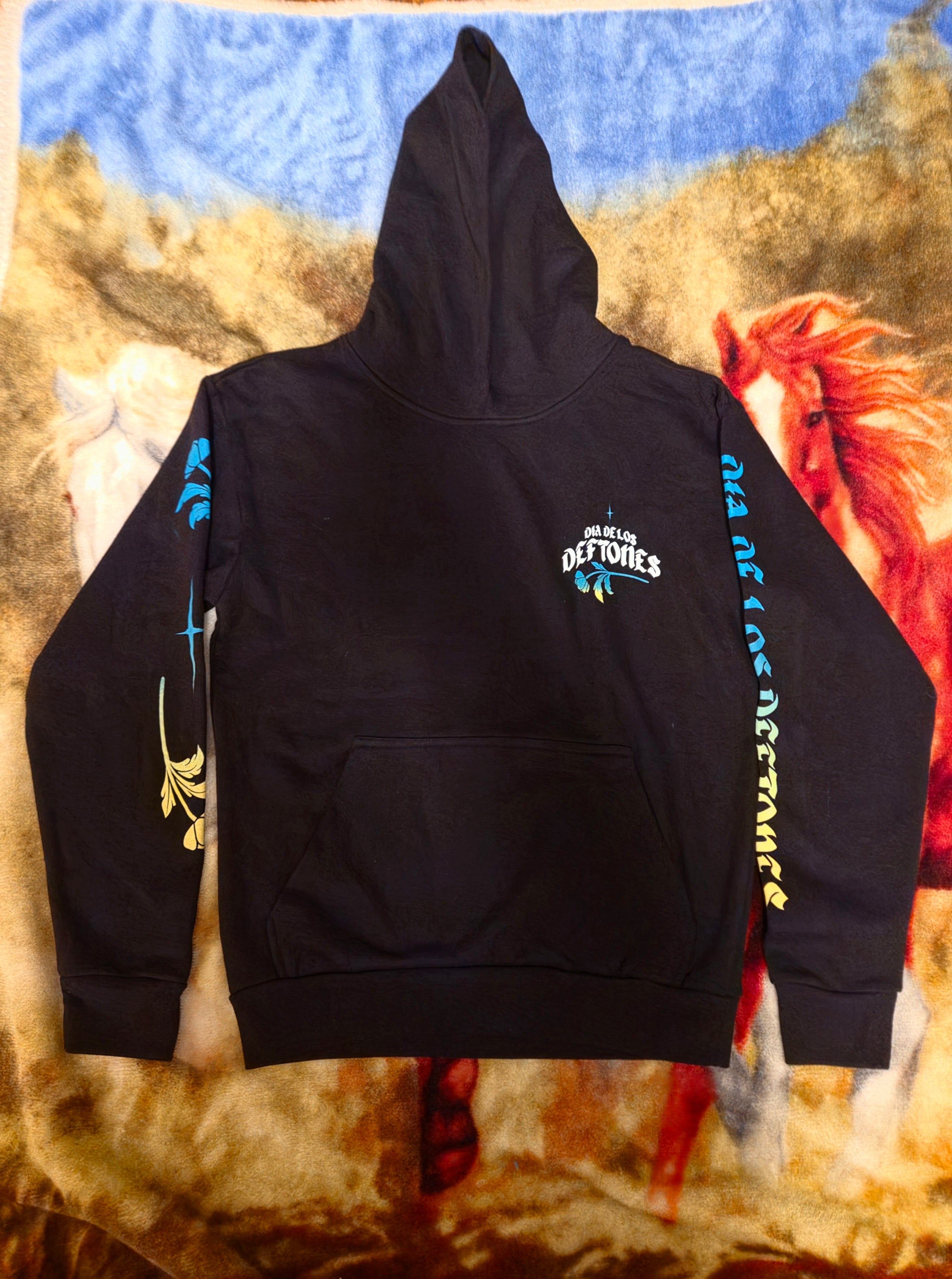 Dia De Los Deftones Black Band Hoodie with Dove Graphic Limited Stock