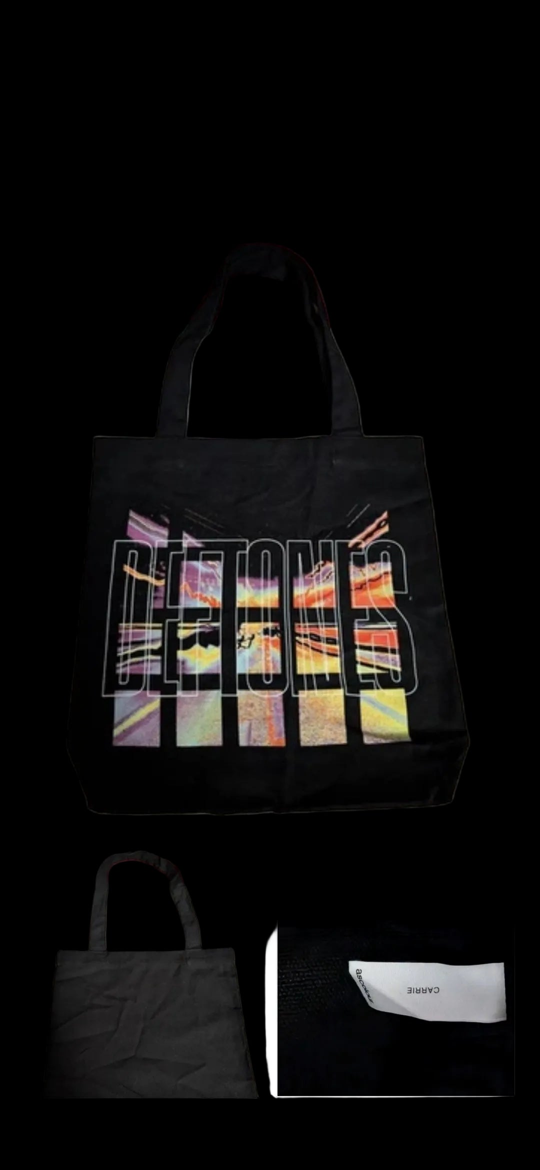 Deftones 2025 Tour VIP Merch Bundle - Dove & Roses Blue Tee Size Xl or L  & Black Graphic Canvas Tote Bag